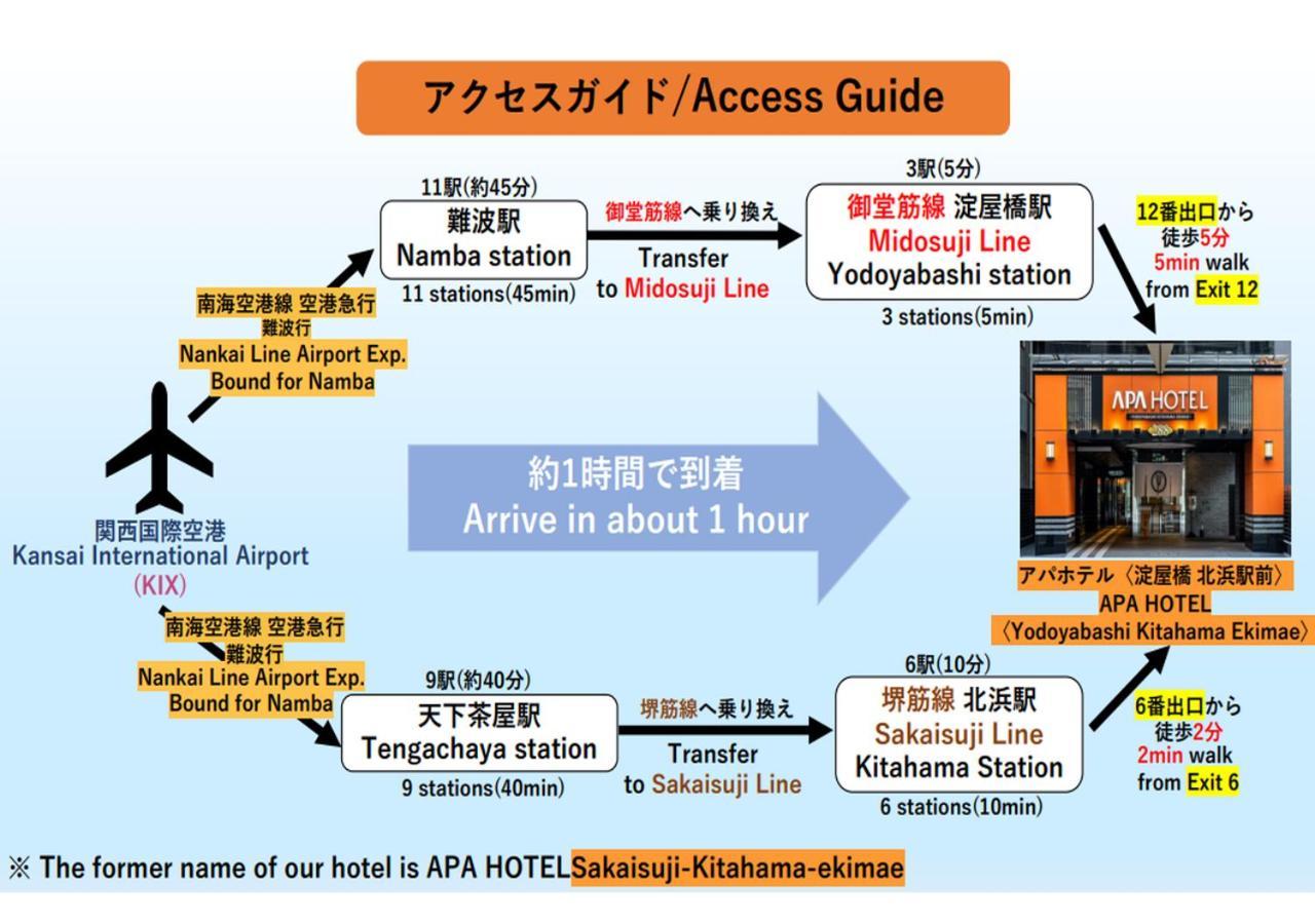 Apa Hotel Yodoyabashi Kitahama Ekimae Osaka Exterior foto